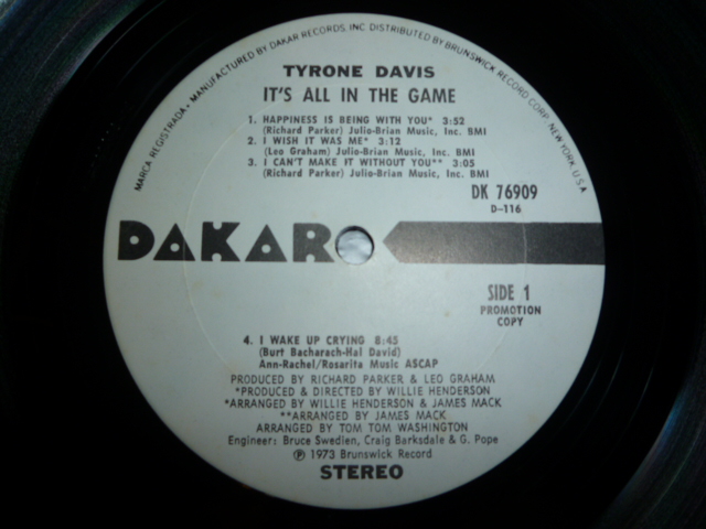 画像: TYRONE DAVIS/IT'S ALL IN THE GAME