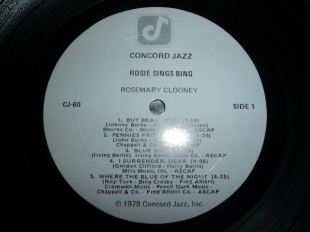 画像: ROSEMARY CLOONEY/ROSIE SINGS BING