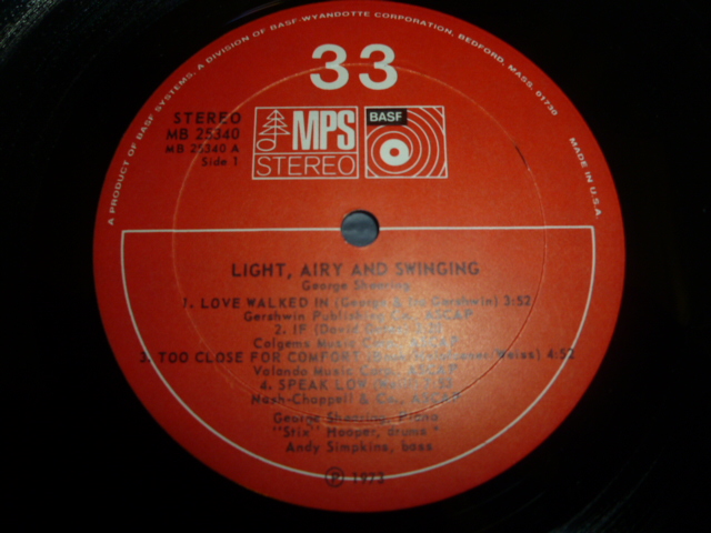 画像: GEORGE SHEARING/LIGHT, AIRY AND SWINGING