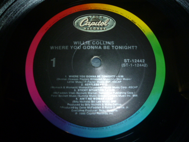 画像: WILLIE COLLINS/WHERE YOU GONNA BE TONIGHT ?