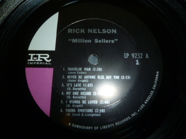 画像: RICK NELSON/MILLION SELLERS