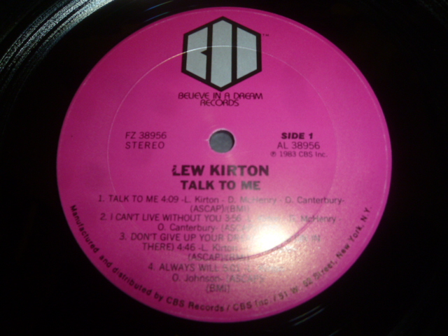 画像: LEW KIRTON/TALK TO ME