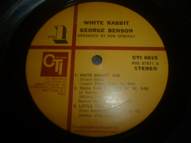 画像: GEORGE BENSON/WHITE RABBIT