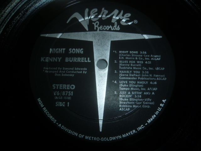 画像: KENNY BURRELL/NIGHT SONG