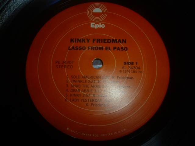 画像: KINKY FRIEDMAN/LASSO FROM EL PASO