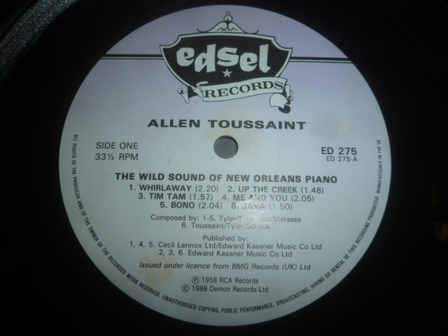 画像: ALLEN TOUSSAINT/THE WILD SOUND OF NEW ORLEANS PIANO