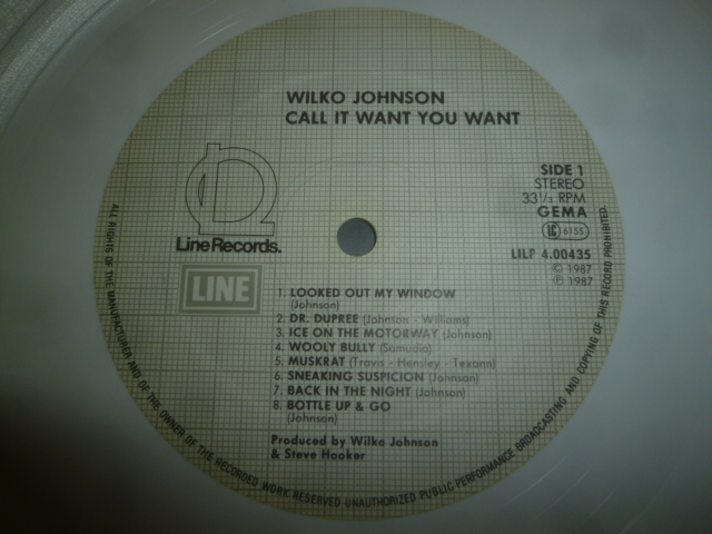 画像: WILKO JOHNSON/CALL IT WANT YOU WANT