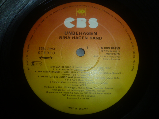 画像: NINA HAGEN BAND/UNBEHAGEN