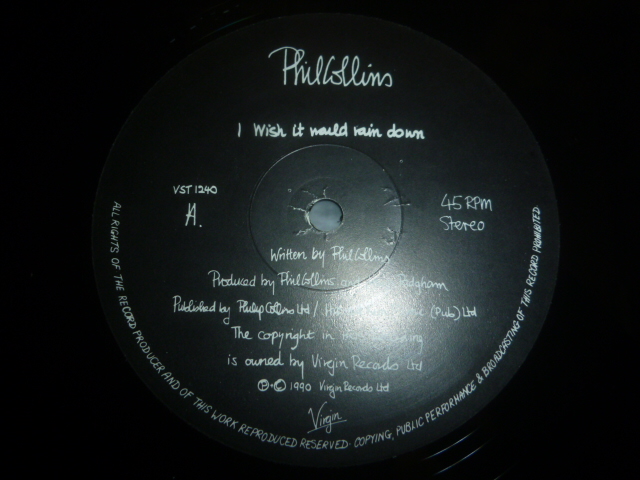 画像: PHIL COLLINS/I WISH IT WOULD RAIN DOWN (12")