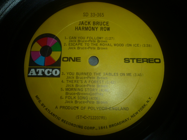 画像: JACK BRUCE/HARMONY ROW