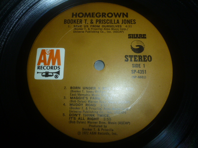 画像: BOOKER T. & PRISCILLA JONES/HOMEGROWN