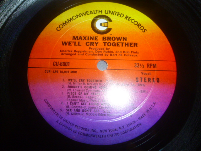 画像: MAXINE BROWN/WE'LL CRY TOGETHER