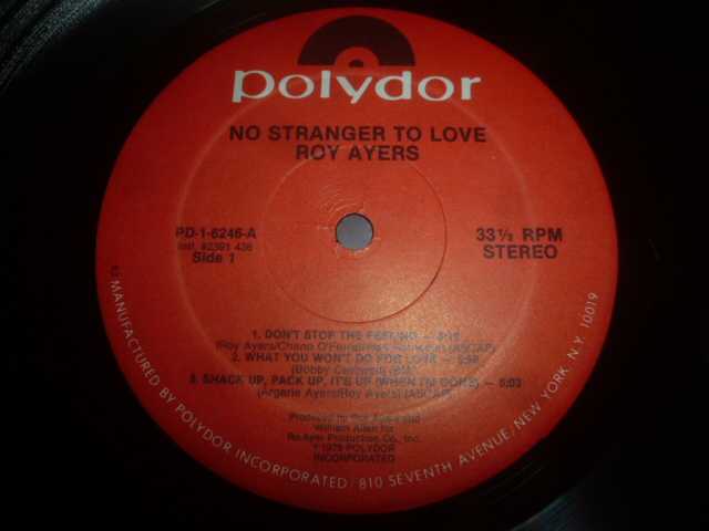 画像: ROY AYERS/NO STRANGER TO LOVE