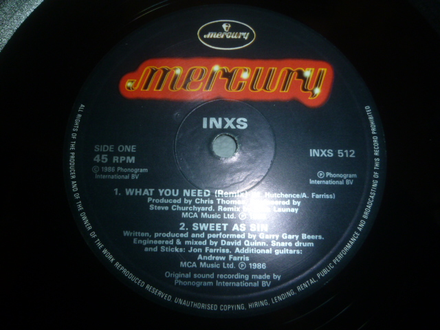 画像: INXS/WHAT YOU NEED (12")