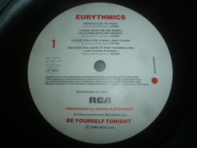 画像: EURYTHMICS/BE YOURSELF TONIGHT